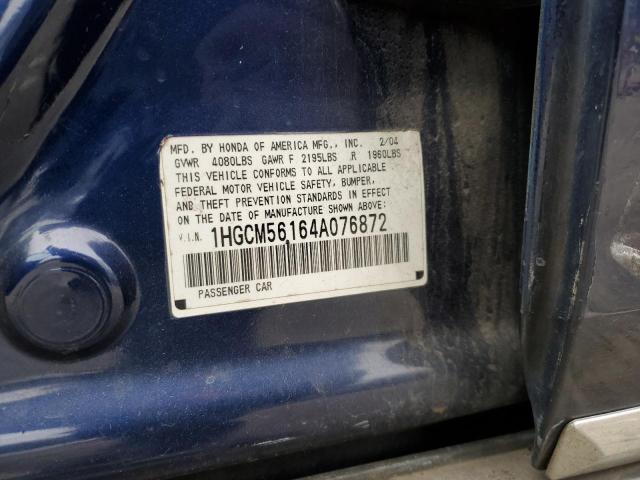 1HGCM56164A076872 - 2004 HONDA ACCORD DX BLUE photo 12