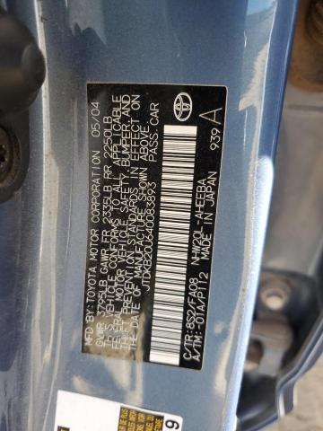 JTDKB20U640083893 - 2004 TOYOTA PRIUS-4 CY BLUE photo 12