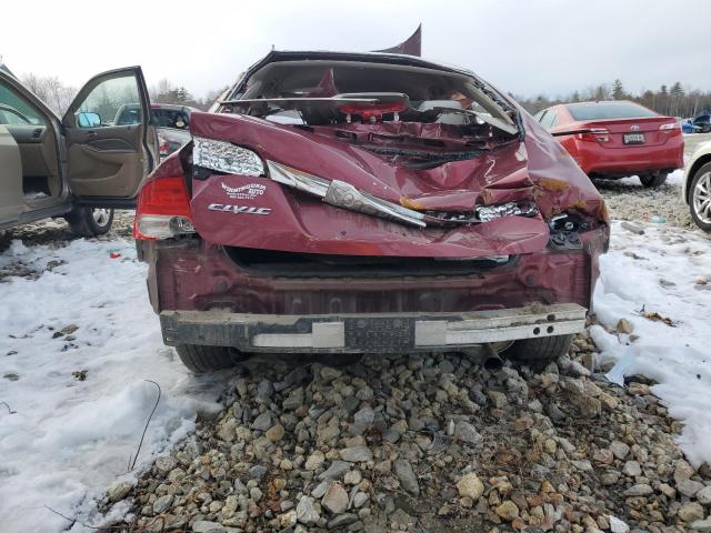 19XFA16539E011157 - 2009 HONDA CIVIC LX RED photo 6