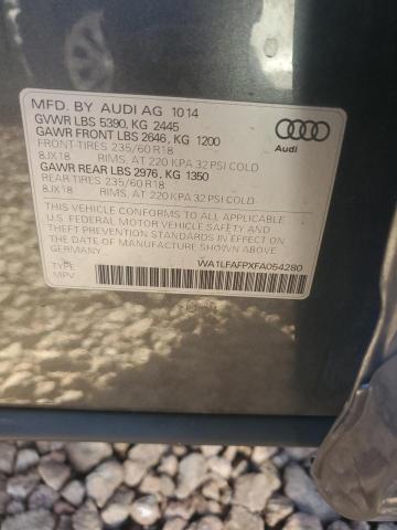 WA1LFAFPXFA054280 - 2015 AUDI Q5 PREMIUM PLUS GRAY photo 12