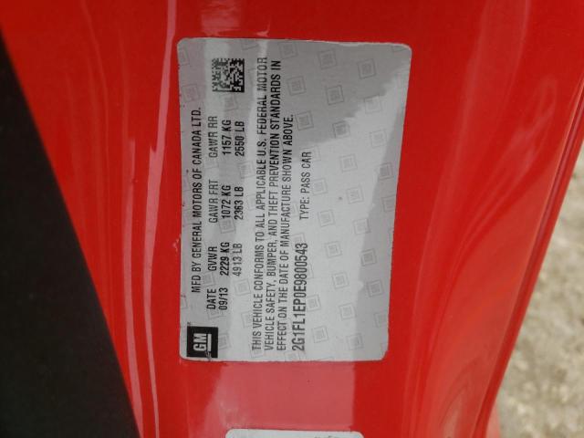 2G1FL1EP0E9800543 - 2014 CHEVROLET CAMARO ZL1 红色 照片 12