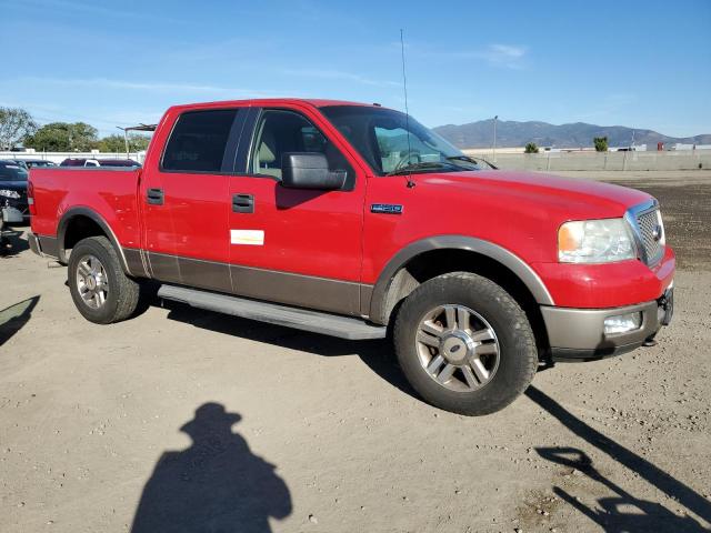 1FTPW14575KF04288 - 2005 FORD F150 SUPERCREW RED photo 4