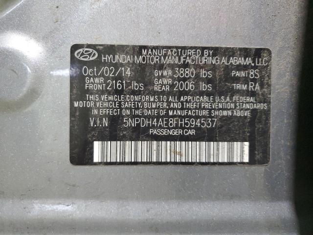 5NPDH4AE8FH594537 - 2015 HYUNDAI ELANTRA SE SILVER photo 13