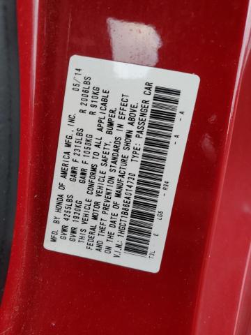 1HGCT1B86EA014730 - 2014 HONDA ACCORD EXL RED photo 12