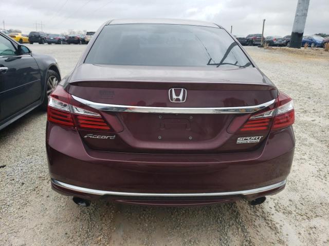 1HGCR2F13HA134412 - 2017 HONDA ACCORD SPORT SPECIAL EDITION BURGUNDY photo 6