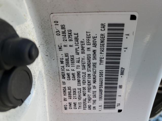 19UUA8F59AA015951 - 2010 ACURA TL WHITE photo 12