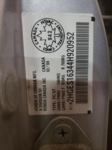 2HGES16344H920952 - 2004 HONDA CIVIC DX VP 银色 照片 12