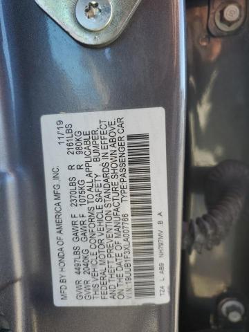 19UUB1F3XLA007766 - 2020 ACURA TLX GRAY photo 12