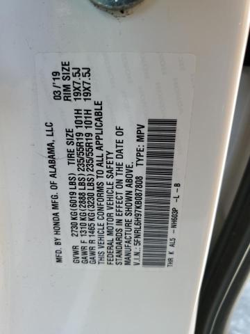 5FNRL6H97KB087808 - 2019 HONDA ODYSSEY ELITE Weiß Foto 13