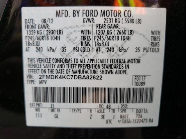 2FMDK4KC7DBA82822 - 2013 FORD EDGE LIMITED BROWN photo 13