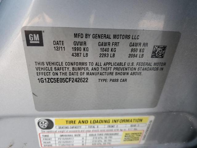 1G1ZC5E05CF242622 - 2012 CHEVROLET MALIBU 1LT Күміс фото 12