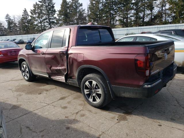 5FPYK3F57KB042386 - 2019 HONDA RIDGELINE RTL MAROON photo 2