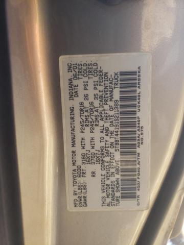 5TBBT44191S211389 - 2001 TOYOTA TUNDRA ACCESS CAB 金色 照片 13