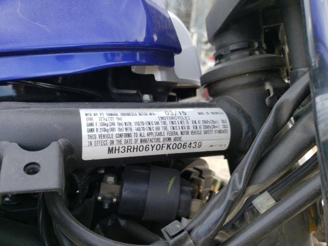 MH3RH06Y0FK006439 - 2015 YAMAHA YZFR3 BLUE photo 12