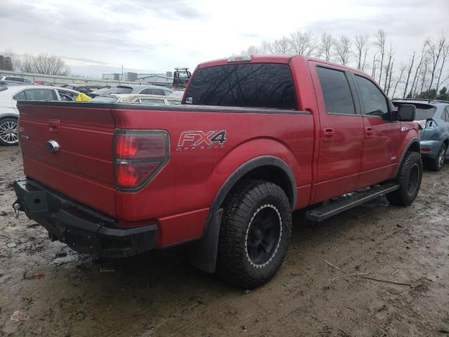 1FTFW1ET9CKD60524 - 2012 FORD F150 SUPERCREW RED photo 3