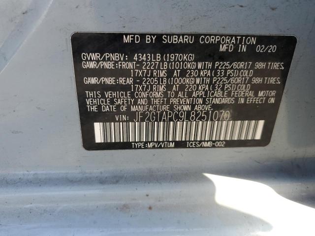 JF2GTAPC9L8251070 - 2020 SUBARU CROSSTREK PREMIUM 蓝色 照片 13