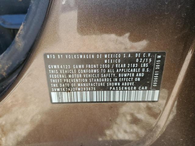 3VW1K7AJ2FM293675 - 2015 VOLKSWAGEN JETTA BASE 棕色 照片 13