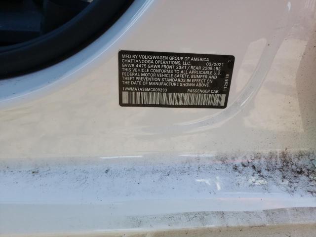1VWMA7A35MC009293 - 2021 VOLKSWAGEN PASSAT R-LINE Ağ foto 12