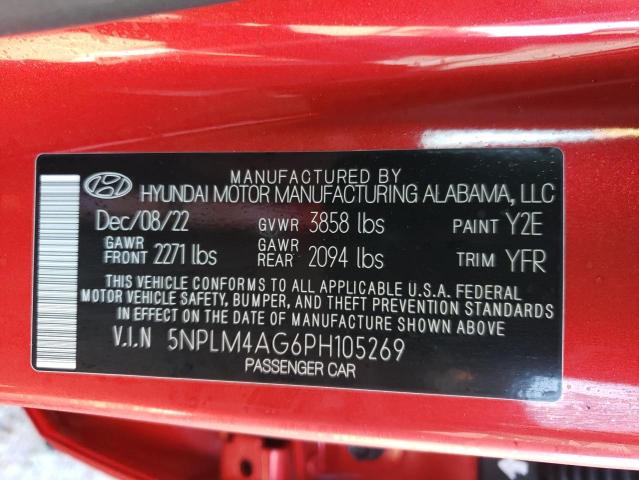 5NPLM4AG6PH105269 - 2023 HYUNDAI ELANTRA SEL RED photo 12