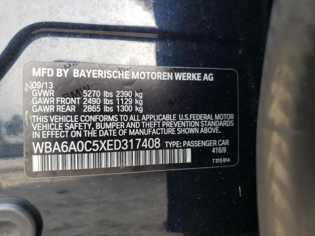 WBA6A0C5XED317408 - 2014 BMW 640 I GRAN COUPE BLUE photo 12