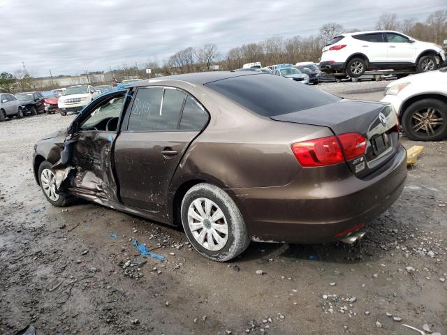 3VW2K7AJ6EM363763 - 2014 VOLKSWAGEN JETTA BASE BROWN photo 2