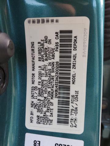 1NXBU4EE3AZ300226 - 2010 TOYOTA COROLLA BASE 绿色 照片 13