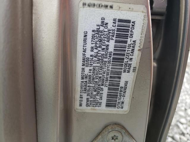 2T1BR18E8YC357495 - 2000 TOYOTA COROLLA VE SILVER photo 12