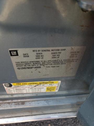 1G1ZH57B69F146605 - 2009 CHEVROLET MALIBU 1LT Turkusowy zdjęcie 12