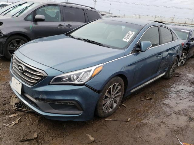 5NPE34AF9FH099016 - 2015 HYUNDAI SONATA SPORT BLUE photo 1