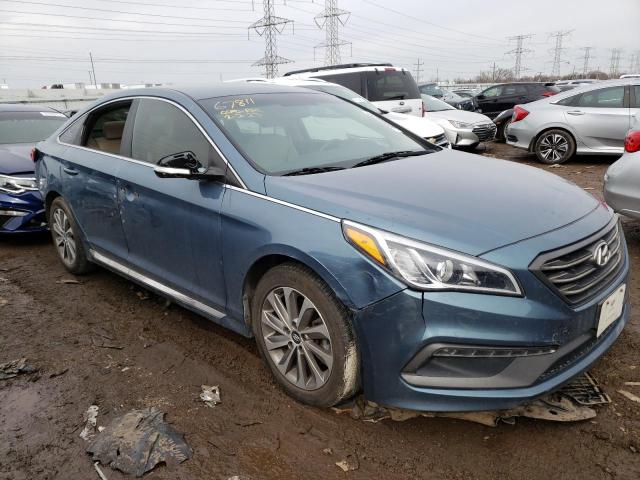 5NPE34AF9FH099016 - 2015 HYUNDAI SONATA SPORT BLUE photo 4