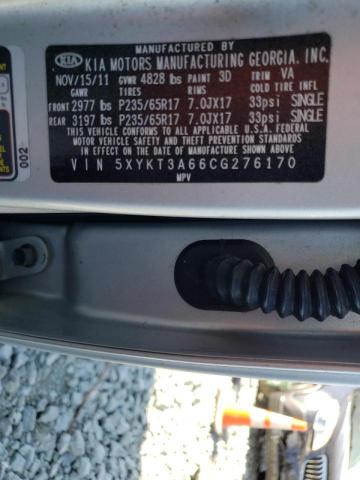 5XYKT3A66CG276170 - 2012 KIA SORENTO BASE SILVER photo 13