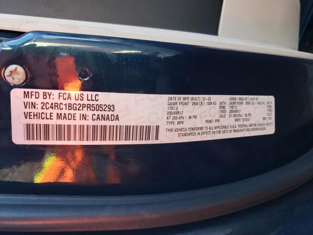 2C4RC1BG2PR505293 - 2023 CHRYSLER PACIFICA TOURING L BLUE photo 13