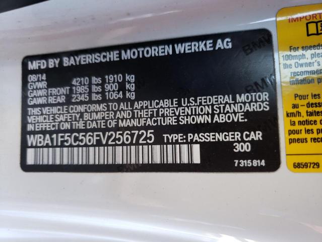 WBA1F5C56FV256725 - 2015 BMW 228 I WHITE photo 12