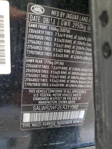 SALWR2WF2EA311382 - 2014 LAND ROVER RANGE ROVE HSE BLACK photo 13