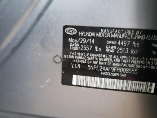 5NPE24AF9FH008555 - 2015 HYUNDAI SONATA SE SILVER photo 12