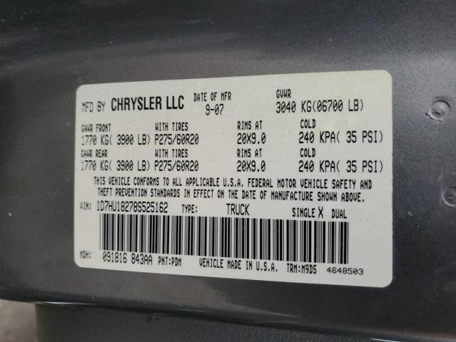 1D7HU18278S525162 - 2008 DODGE RAM 1500 ST GRAY photo 12