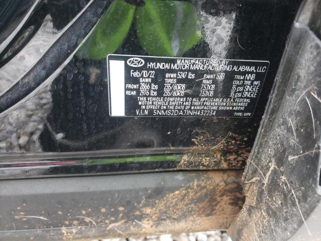 5NMS2DAJ1NH432234 - 2022 HYUNDAI SANTA FE SEL Սև լուսանկար 13