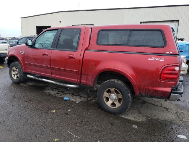 1FTRW08L62KA74213 - 2002 FORD F150 SUPERCREW RED photo 2