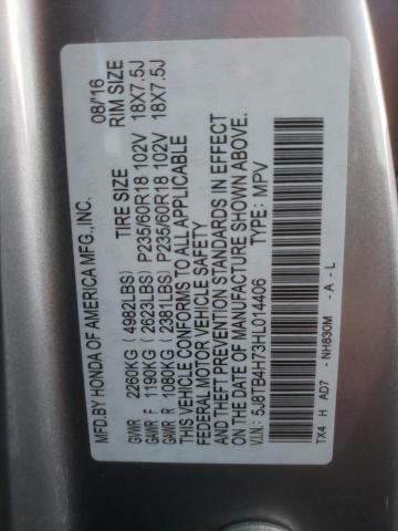 5J8TB4H73HL014406 - 2017 ACURA RDX ADVANCE SILVER photo 14