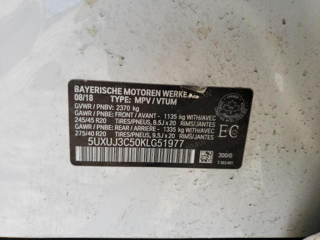 5UXUJ3C50KLG51977 - 2019 BMW X4 XDRIVE30I WHITE photo 13