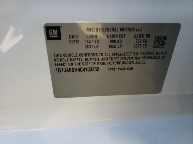 1G1JA6SH4C4153252 - 2012 CHEVROLET SONIC LS თეთრი ფოტო 13