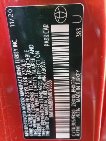 NMTKHMBX0MR120336 - 2021 TOYOTA C-HR XLE RED photo 13