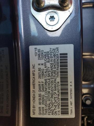 1HGCV3F44JA017214 - 2018 HONDA ACCORD HYBRID EX SILVER photo 12