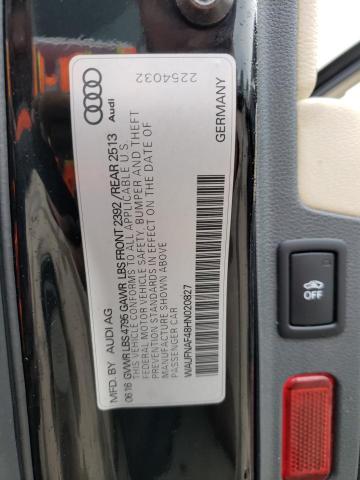 WAUFNAF48HN020827 - 2017 AUDI A4 PRESTIGE BLACK photo 13