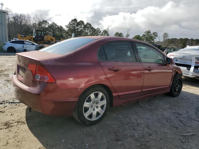 2HGFA15528H529038 - 2008 HONDA CIVIC LX BURGUNDY photo 3