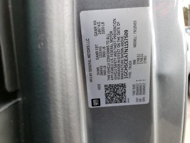 1GCHSCEA7N1157509 - 2022 CHEVROLET COLORADO L GRAY photo 12