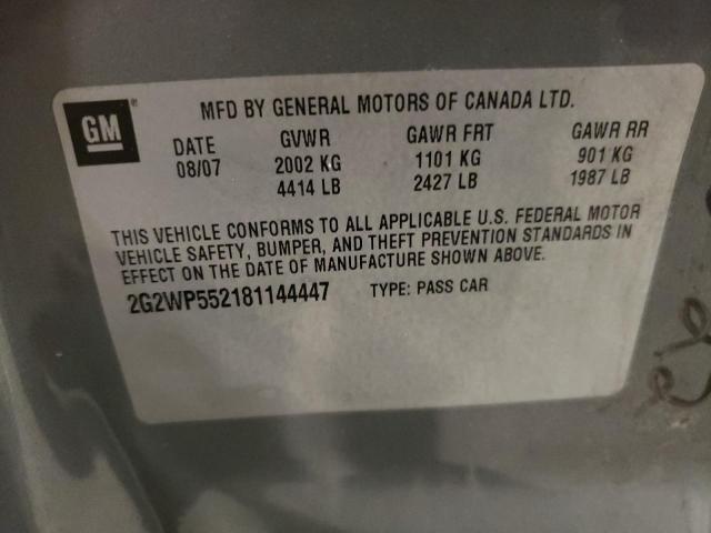 2G2WP552181144447 - 2008 PONTIAC GRAND PRIX 灰色 照片 12