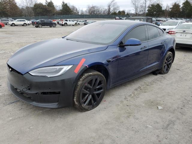 5YJSA1E60MF436332 - 2021 TESLA MODEL S Կապույտ լուսանկար 1
