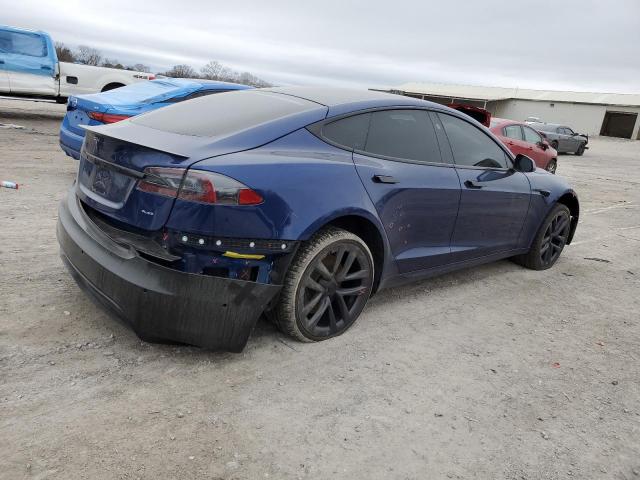5YJSA1E60MF436332 - 2021 TESLA MODEL S Կապույտ լուսանկար 3