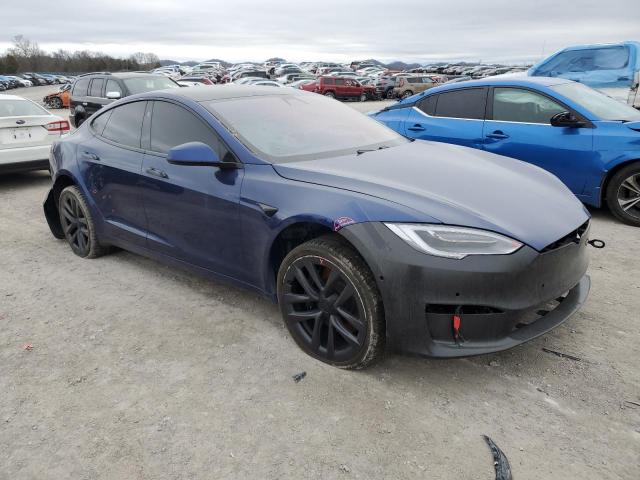 5YJSA1E60MF436332 - 2021 TESLA MODEL S Կապույտ լուսանկար 4